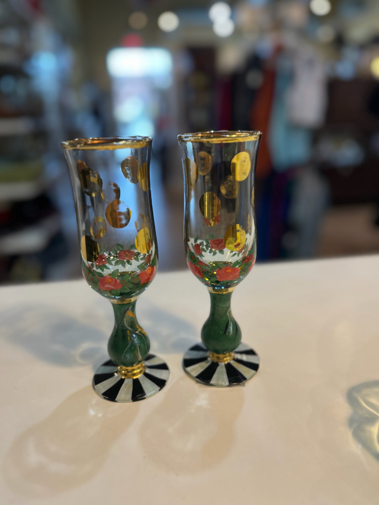 MacKenzie-Childs Circus Water Goblets Set