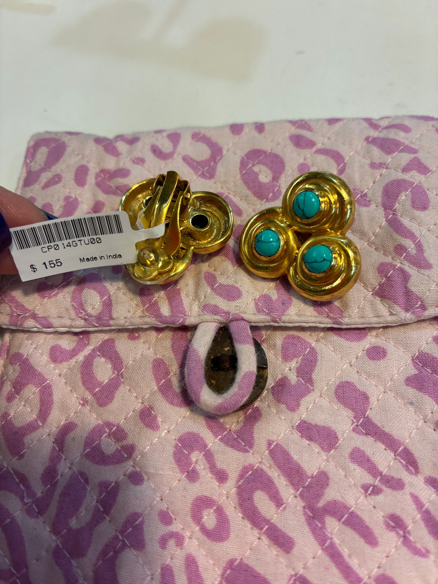 Julie Vos Clip On Turquoise Earrings