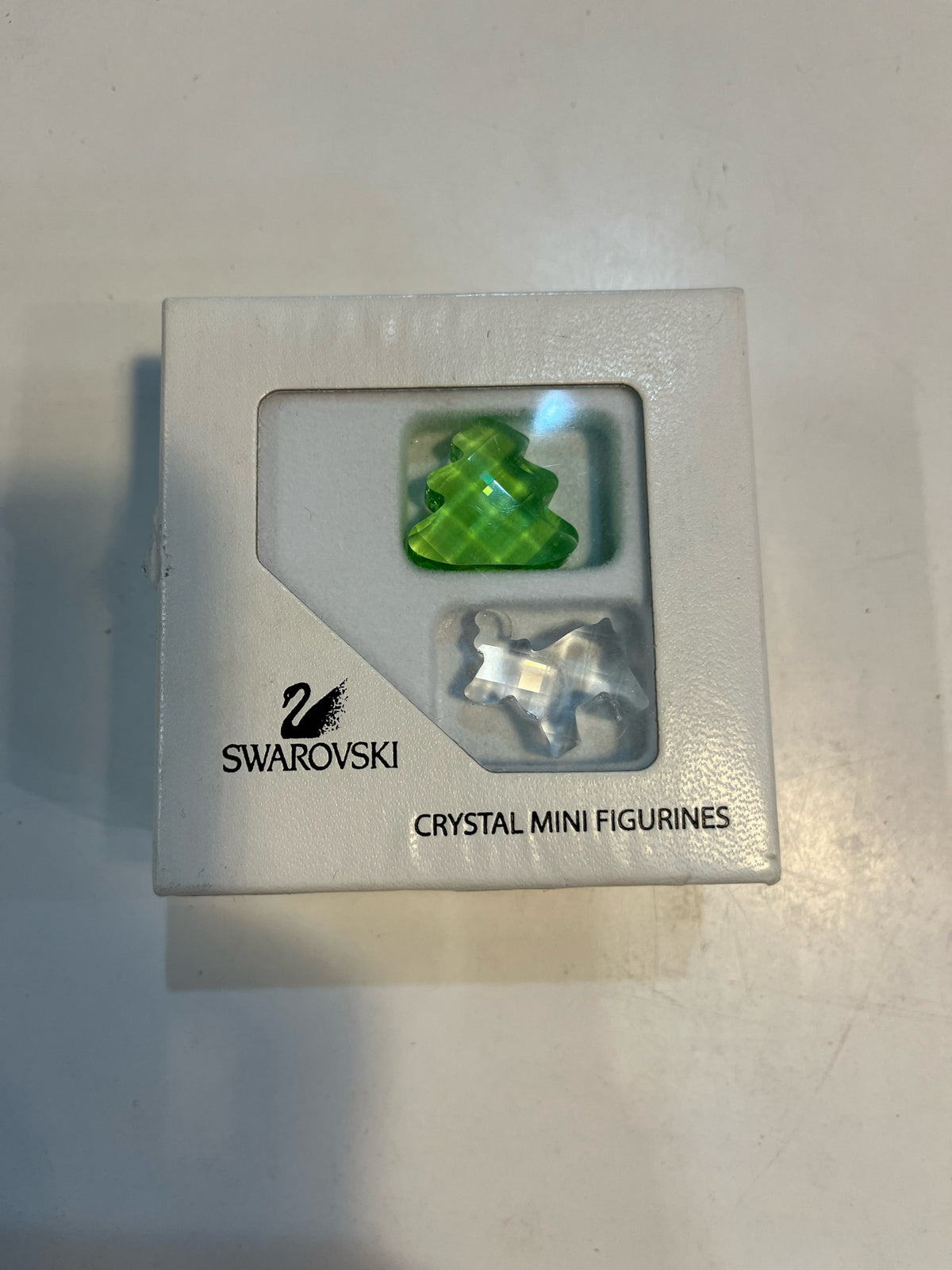 Swarovski Set of 2 Mini Christmas Tree & Reindeer in box