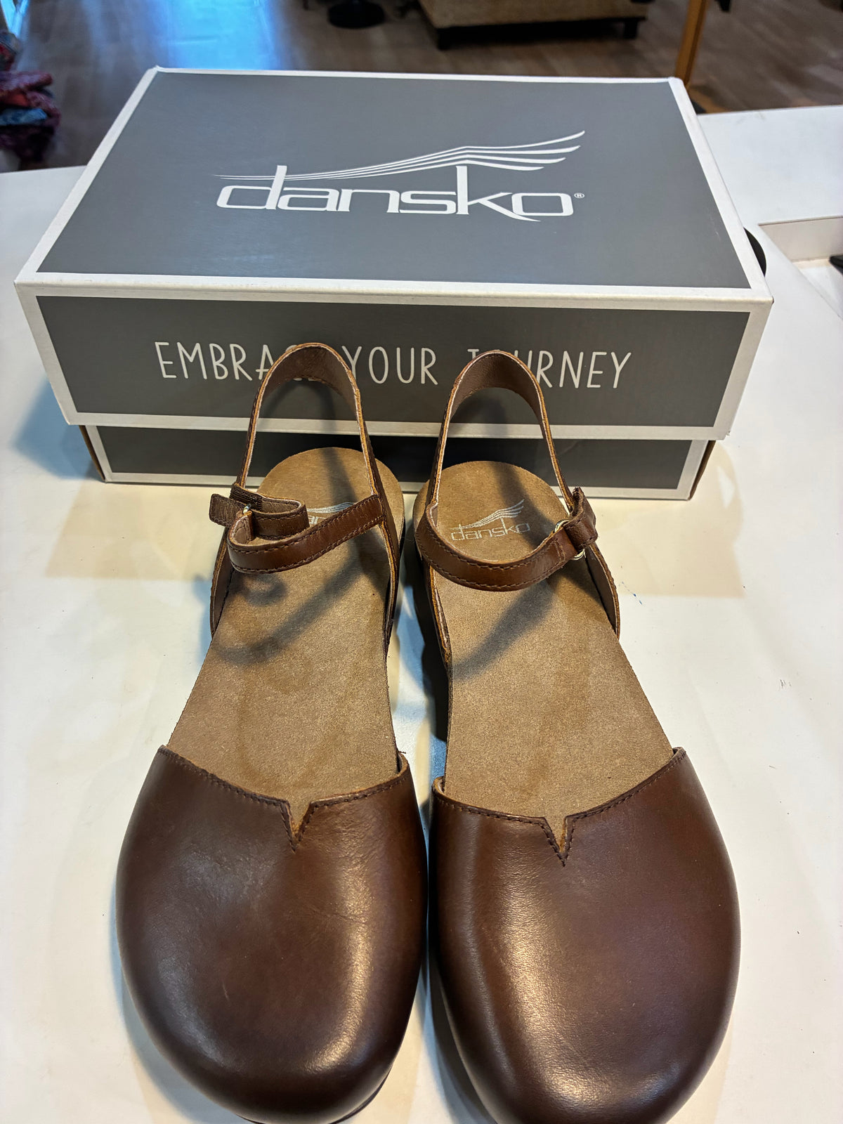 Dansko Brown “Rowan Waxy Burnished” Shoes