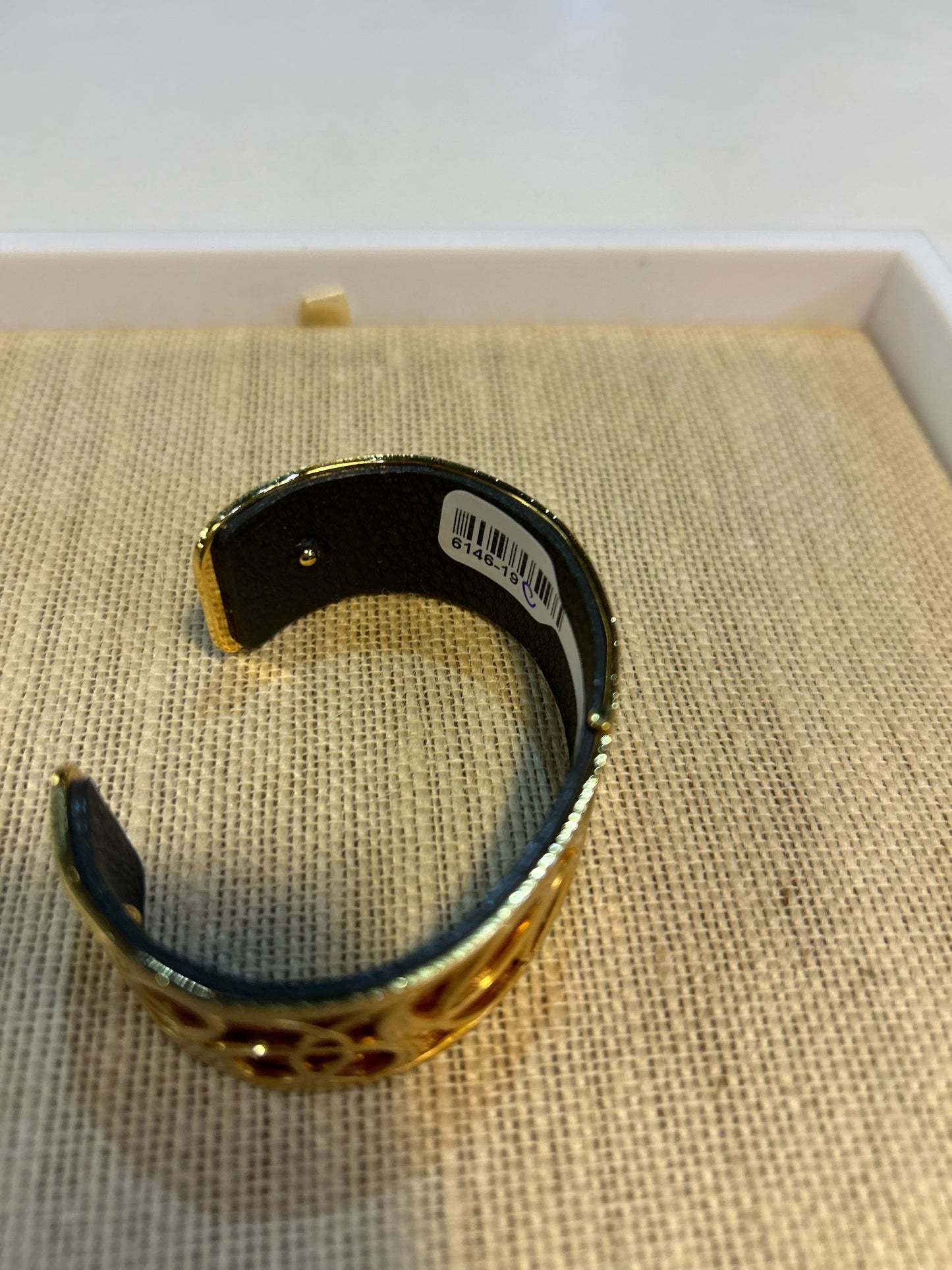 Brighton Christo Red Leather & Gold Cuff