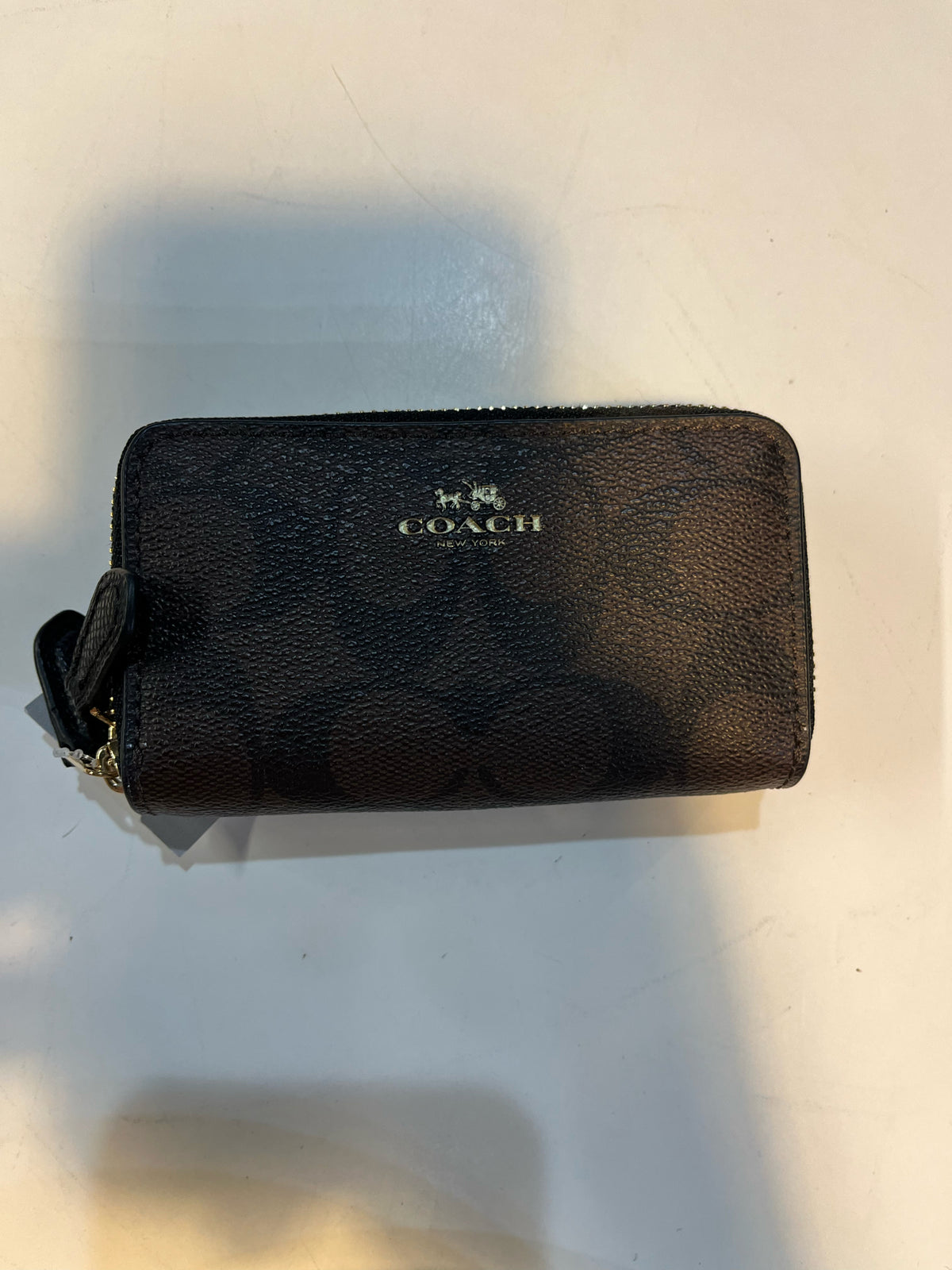 Coach Signature Double Zipper Coin Case