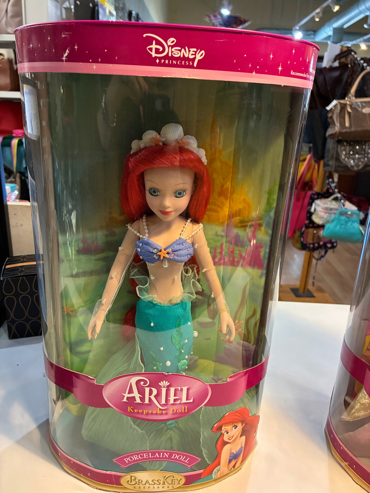 Disney "Ariel" Porcelain Doll Brass Key Keepsake Doll