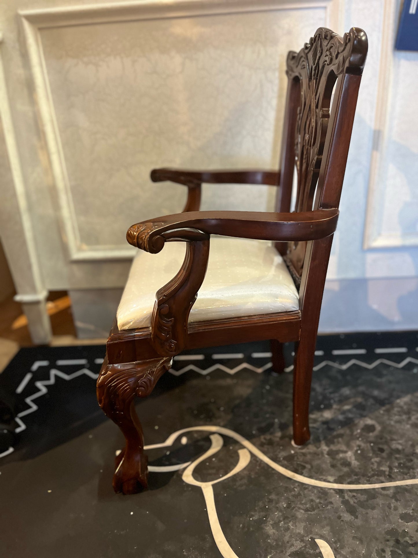 Vintage Chippendale Mahogany Youth Chair