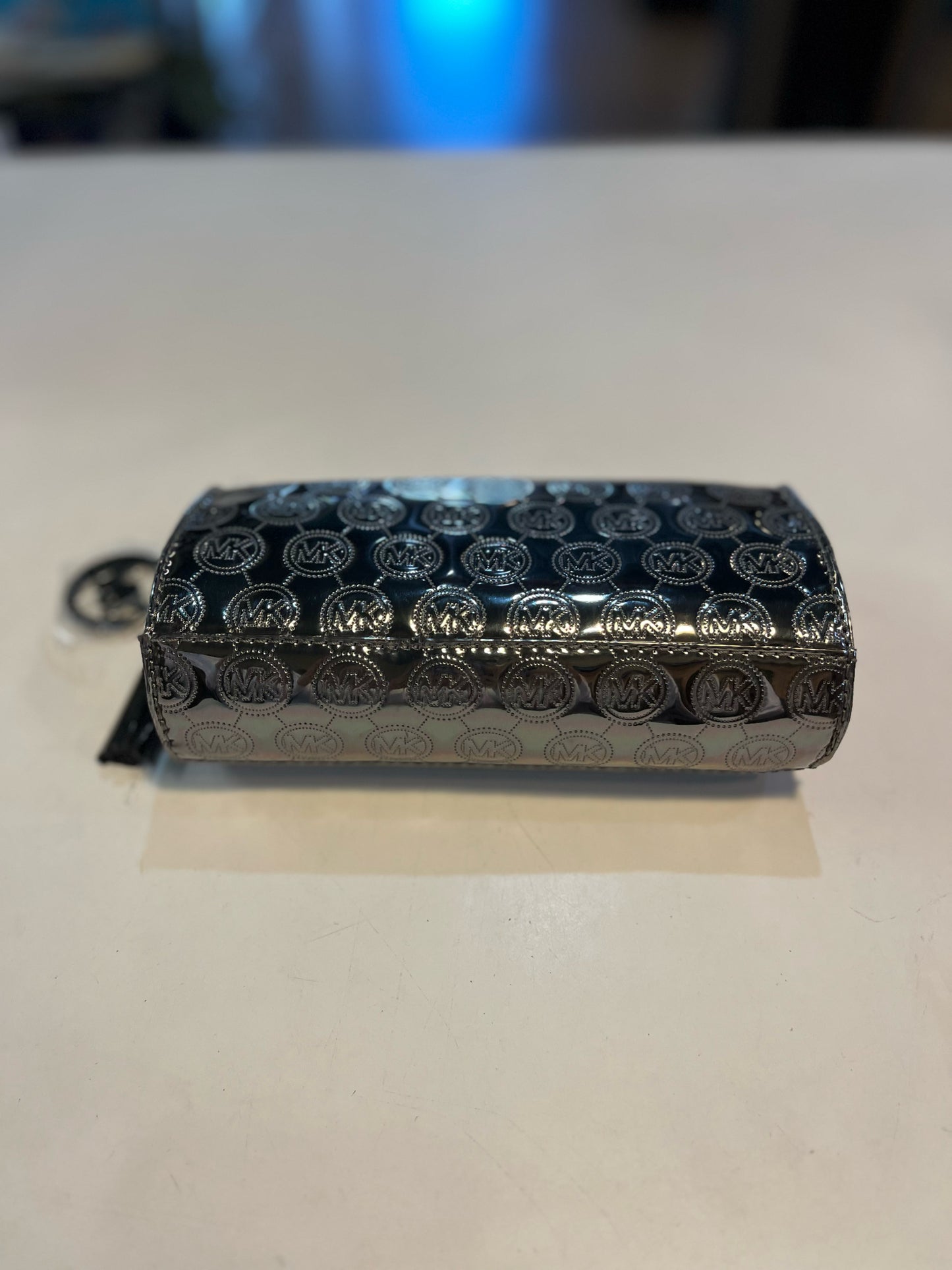 Metallic Michael Kors Cylinder Cosmetic Bag