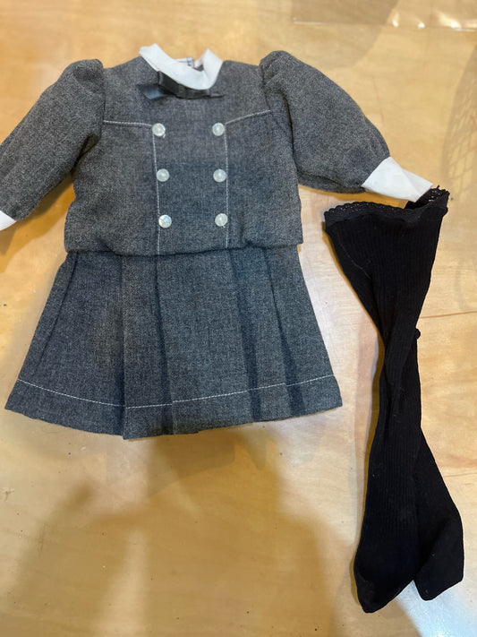 Retired American Girl/ Pleasant Company Samantha Gray School Dress & Buster Tights Set