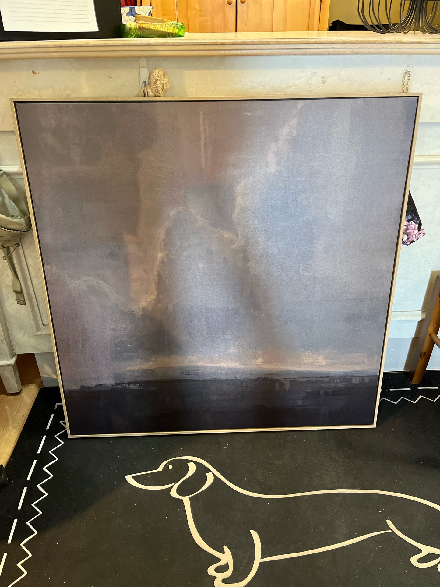Framed Gray Canvas Wall Decoration