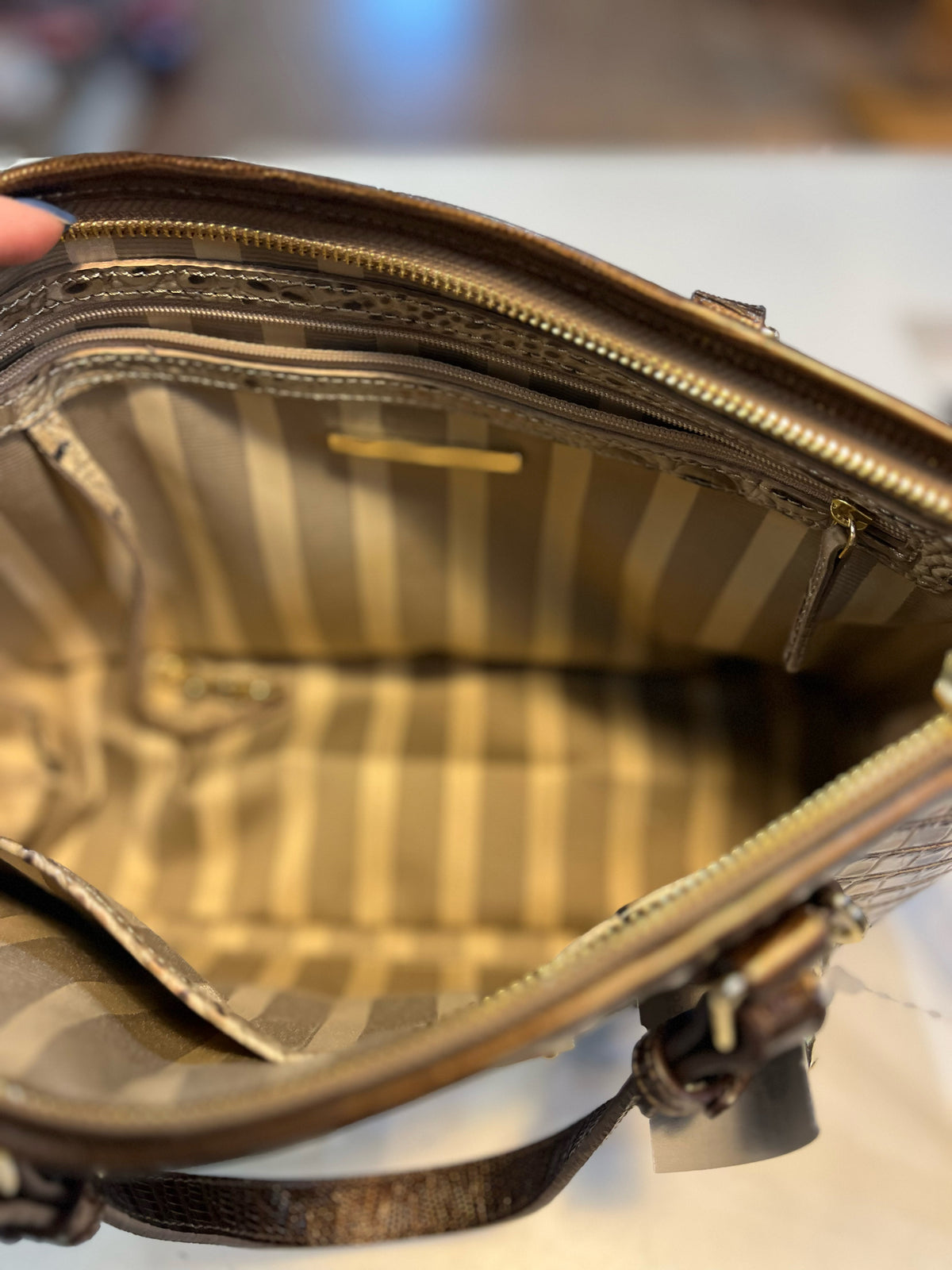 Brahmin Cream "Mini Asher" Handbag