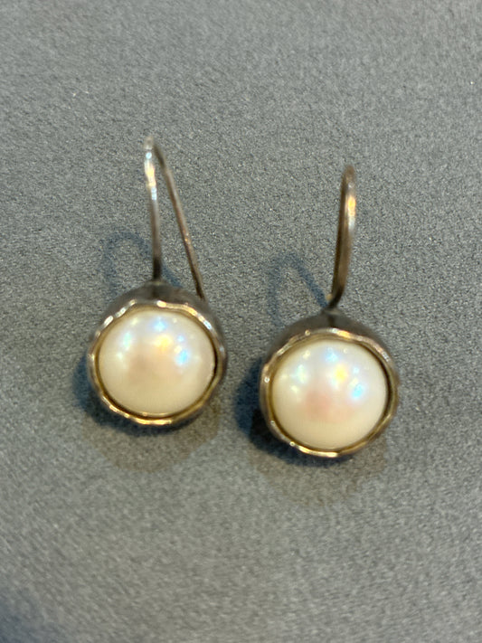Silpada Silver & Pearl French Hook earrings