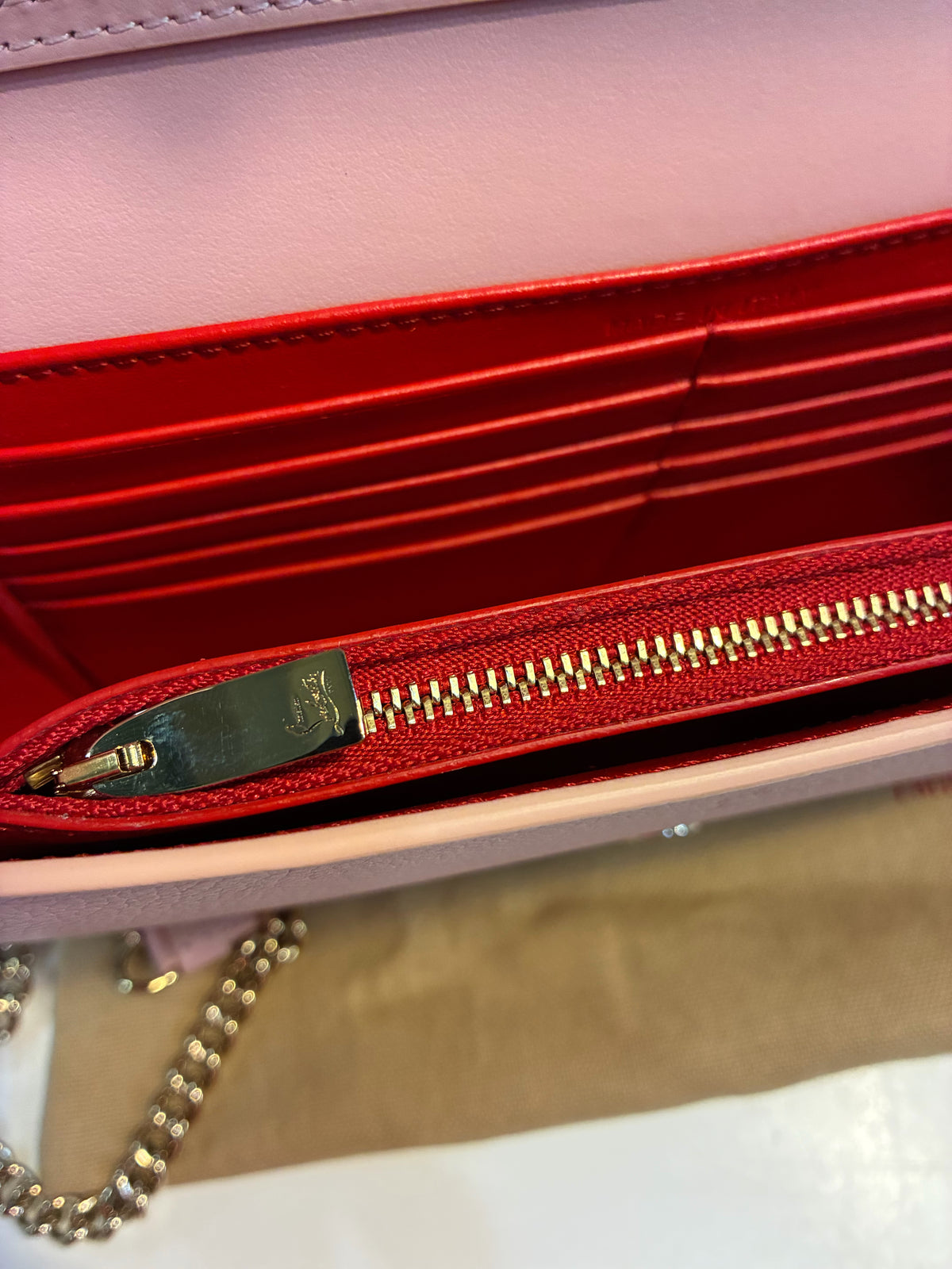 Christian Louboutin Paloma Clutch Rosy Leather PICKUP ONLY