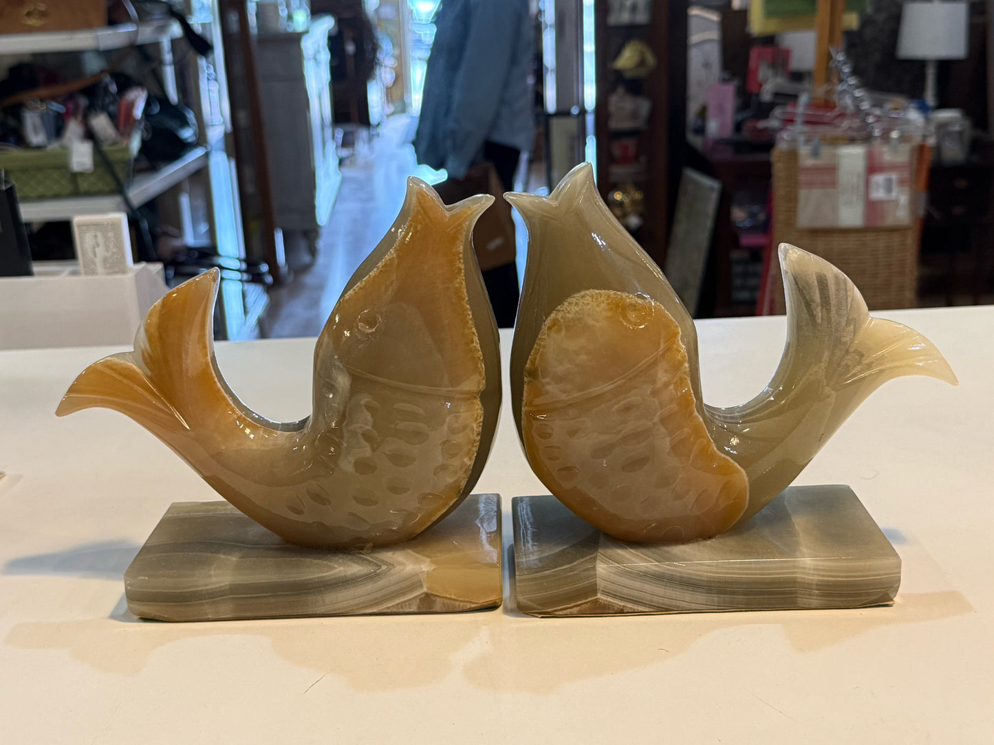 Casa de Onyx Carved Fish Bookends