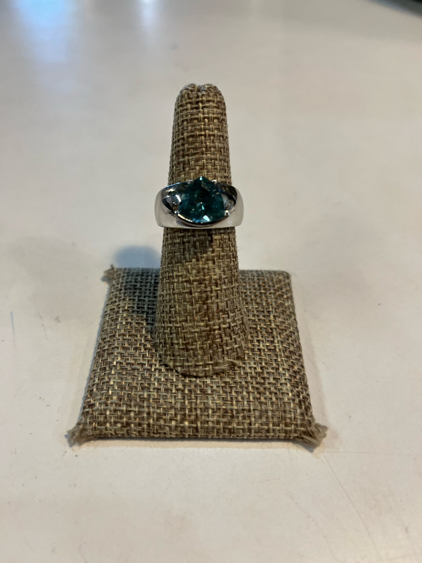 Sterling Silver and Blue Stone Ring