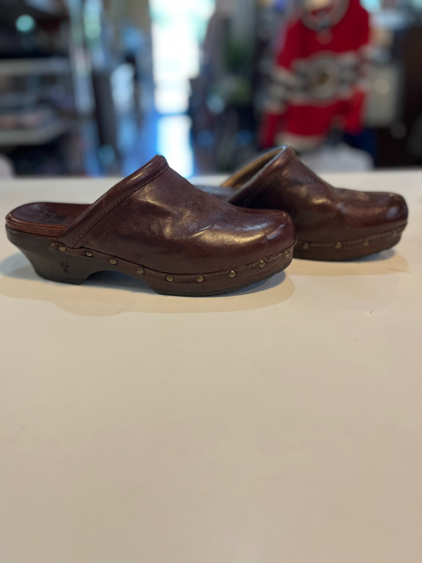 Frye Brown Leather Clogs