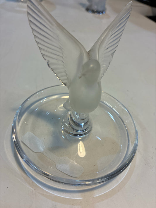 Lalique Crystal Thalie Dove Ring Tray