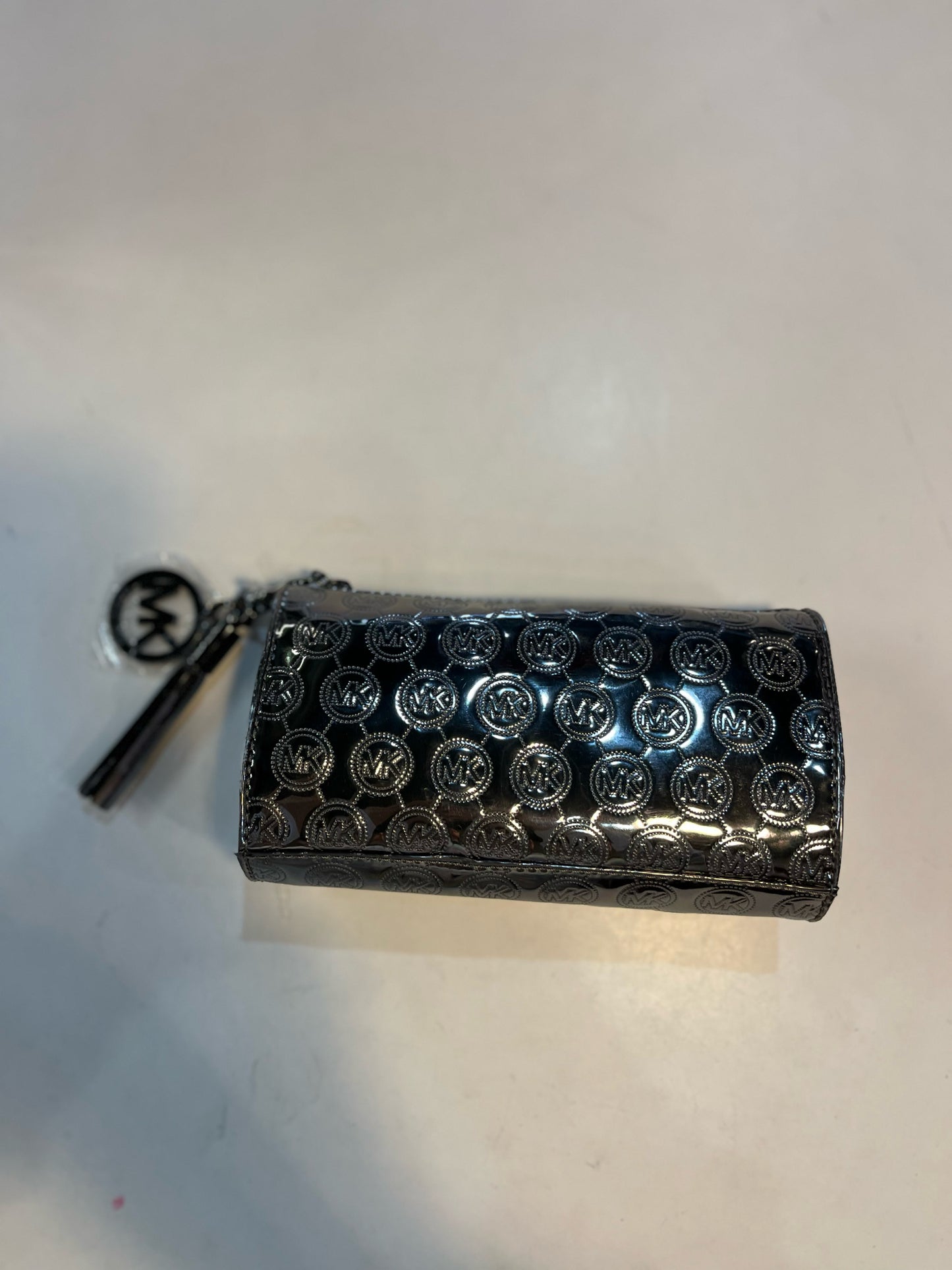 Metallic Michael Kors Cylinder Cosmetic Bag