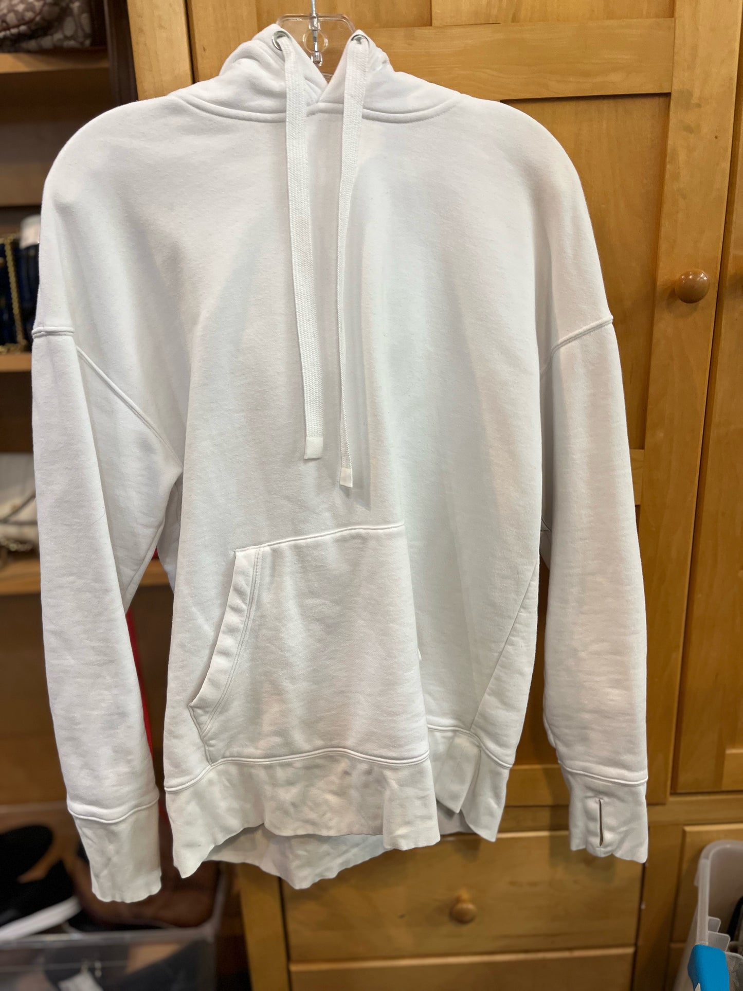 Athleta White Rose Lace Detail Sweatshirt