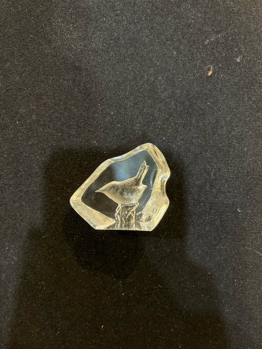 Mats Jonasson Crystal Bird Paperweight