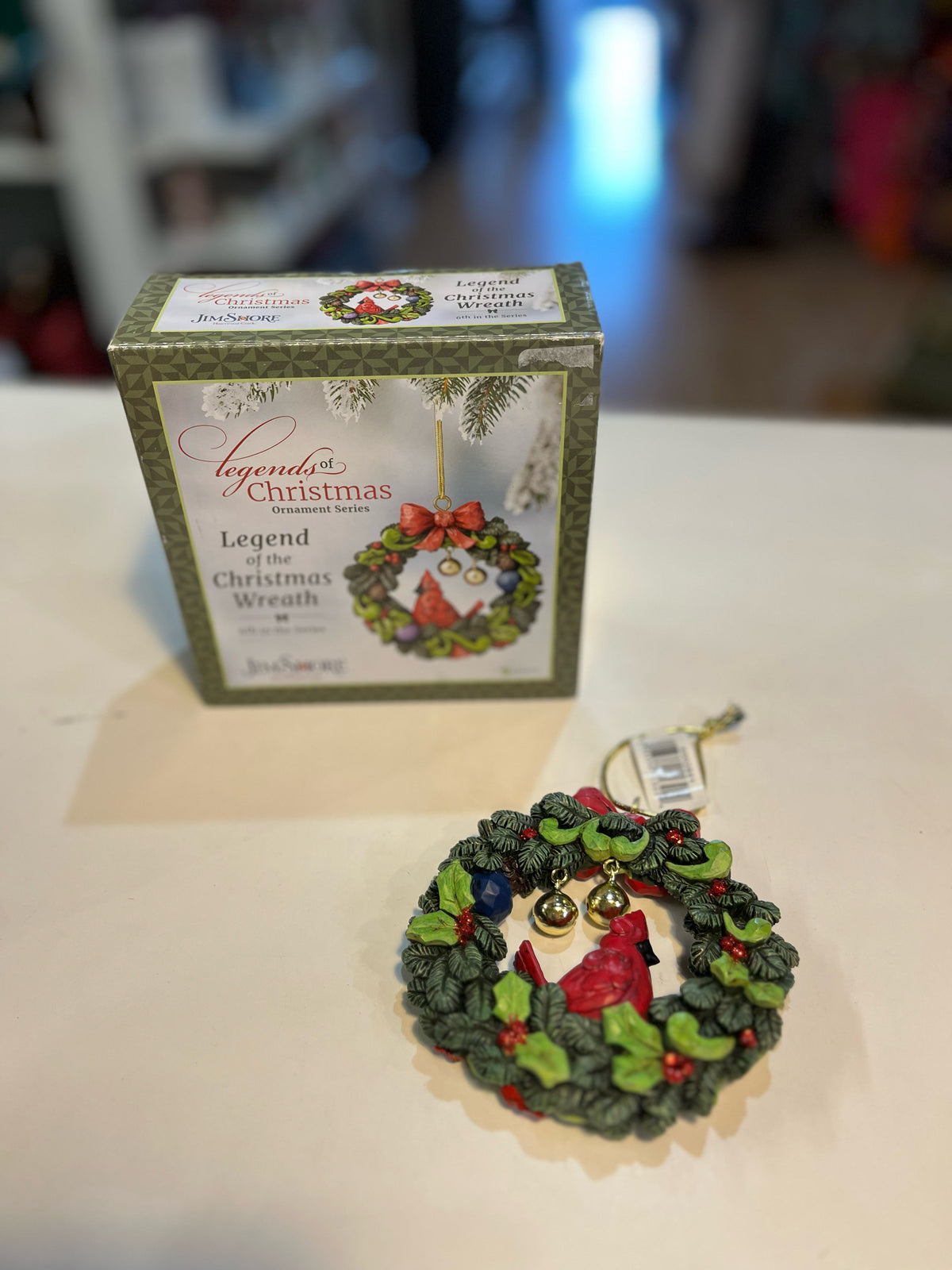 jim shore legend of the christmas wreath ornament