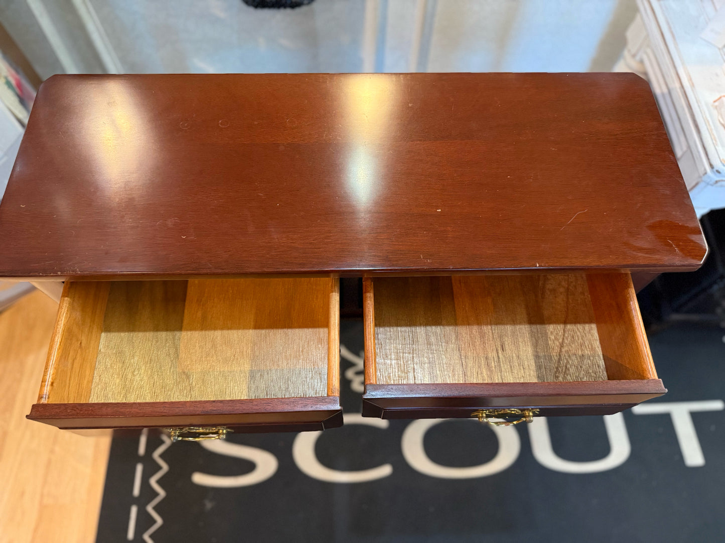 Dark Wood Rectangle Entry Table