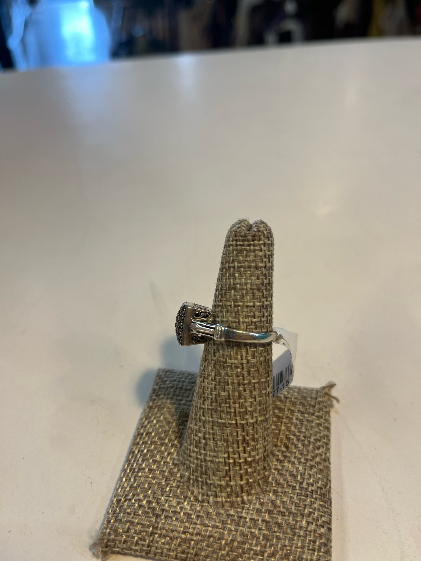 SJM Black Pave Square Ring