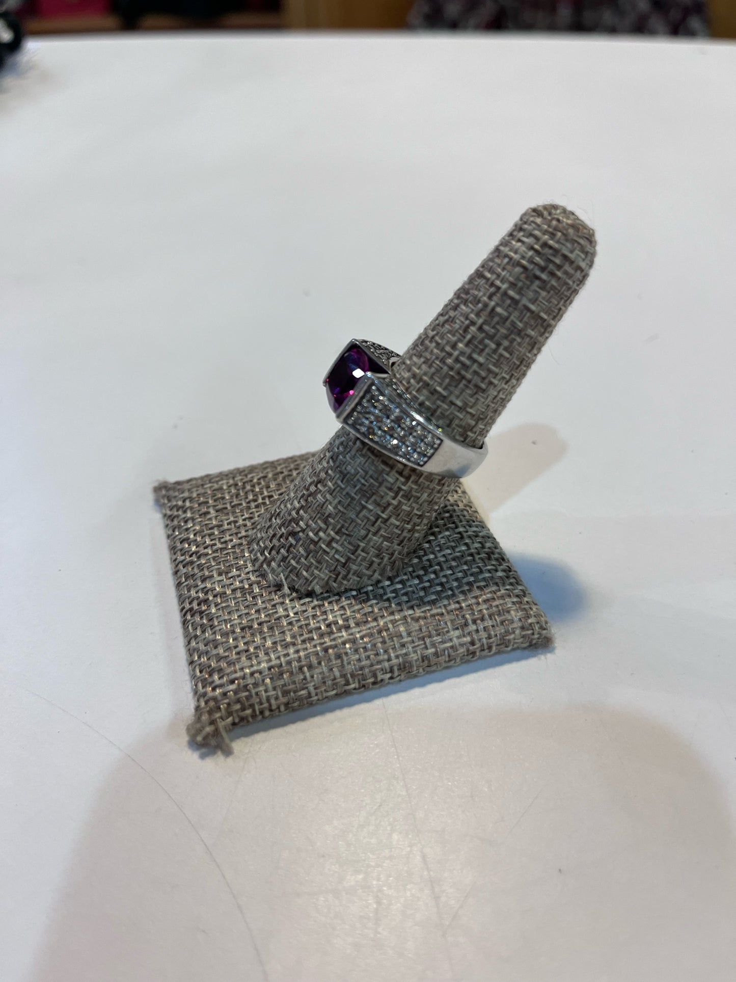 Jean Dousset Raspberry Bezel Stone Ring