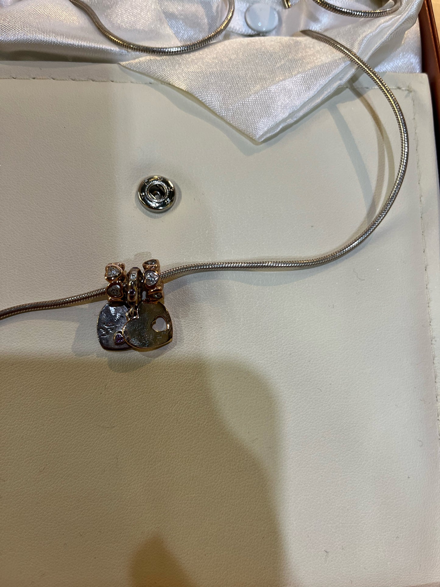 Pandora Silver & Rose Gold Charm Necklace