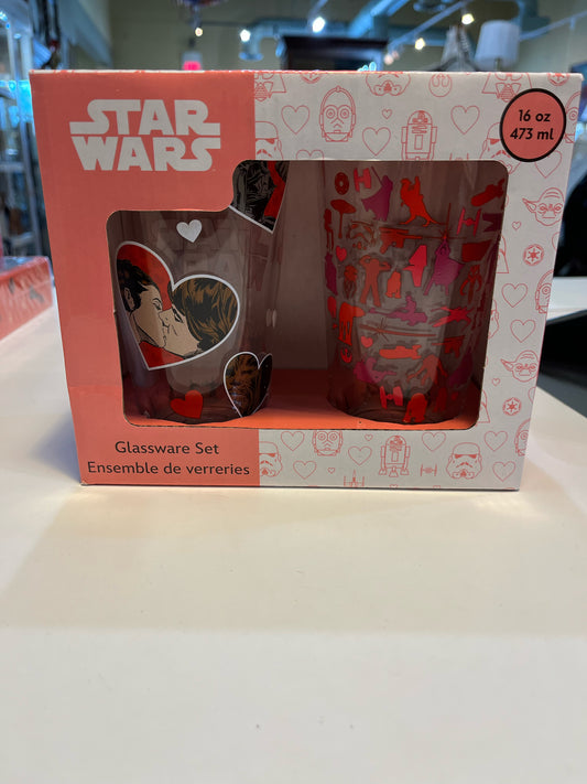 Star Wars Set of 2 Valentine's Day Glassware Set