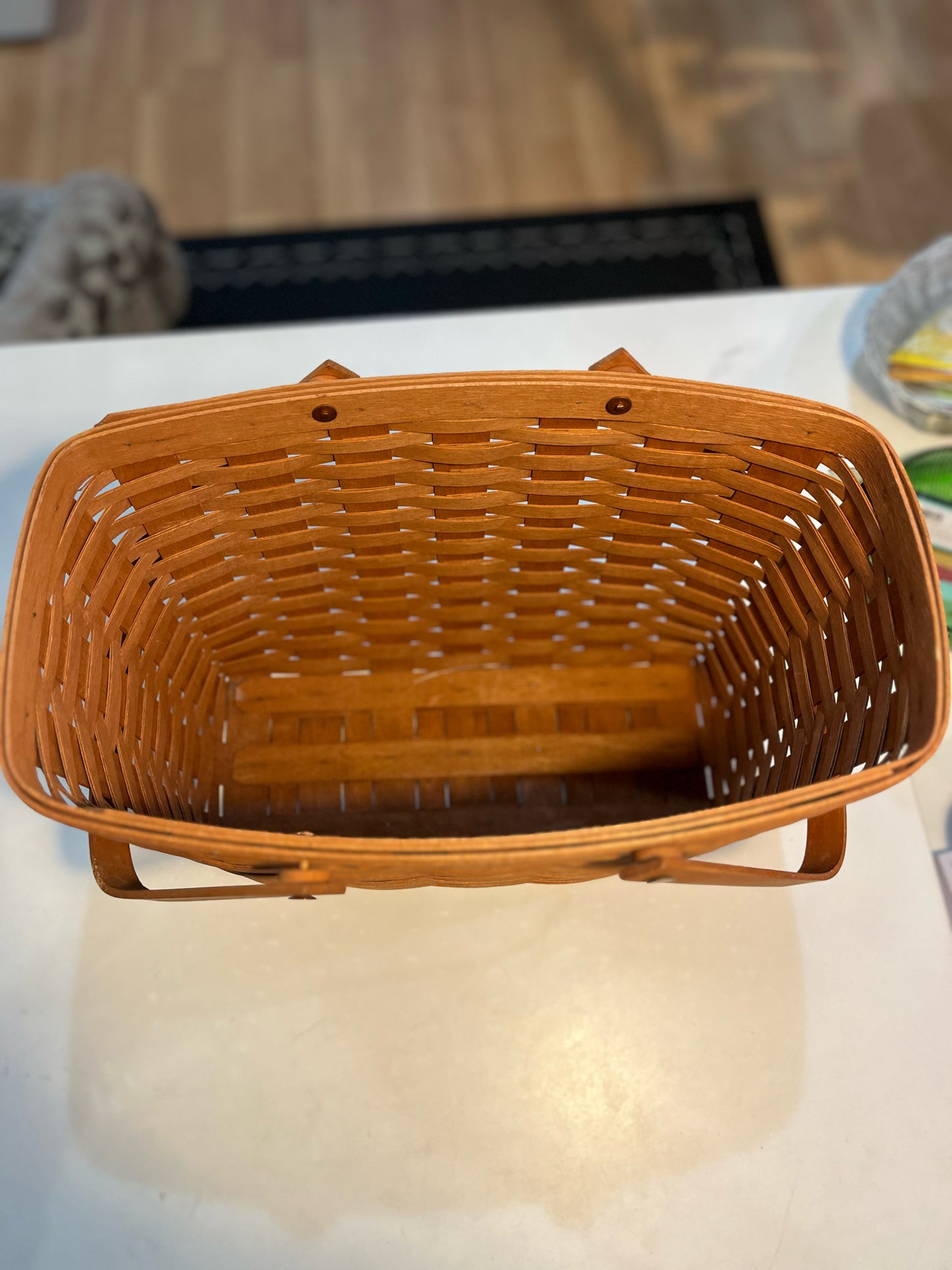 Longaberger Oval Lidded Magazine Basket