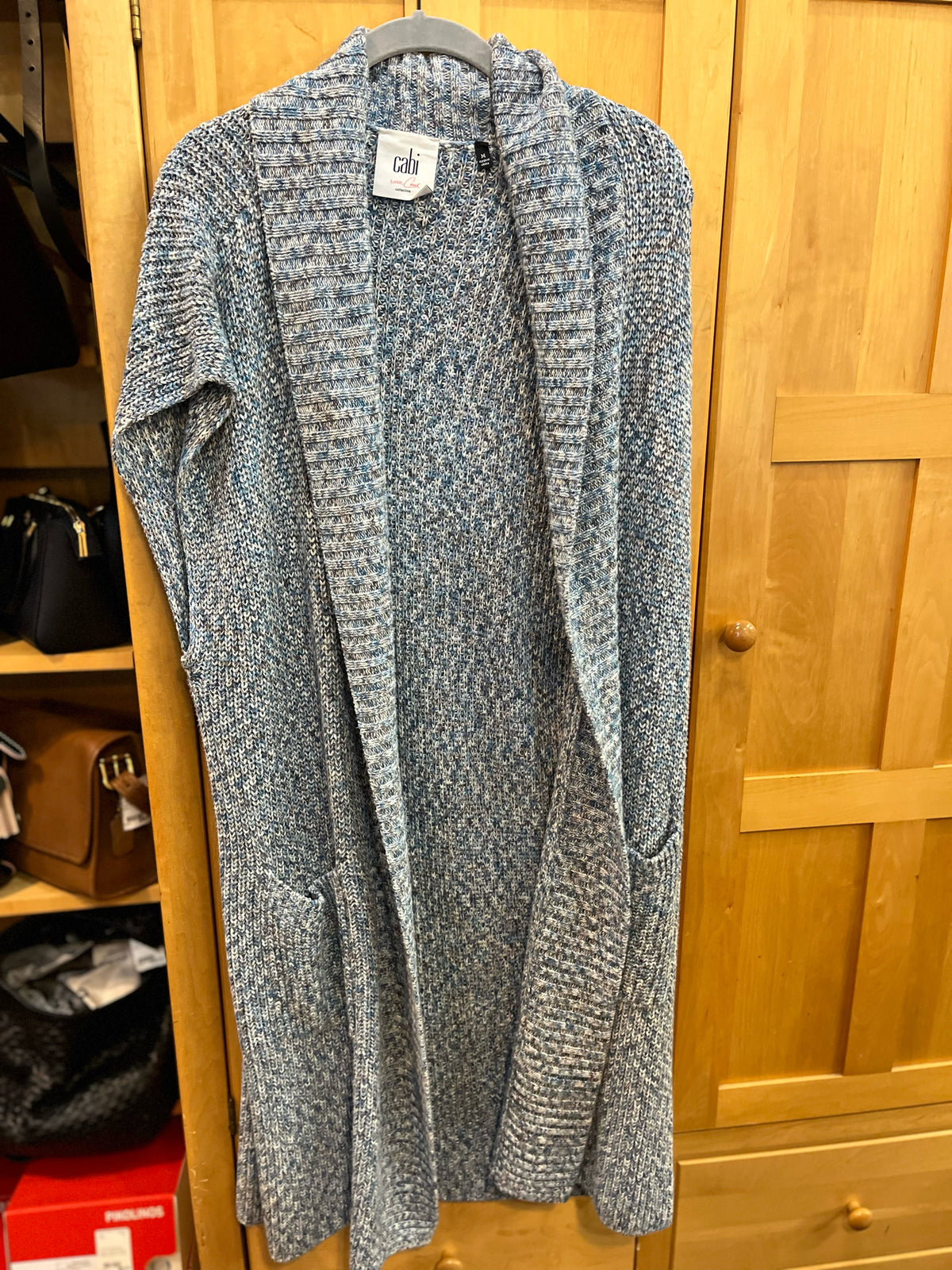 CAbi Gray Long Napa Sweater Vest