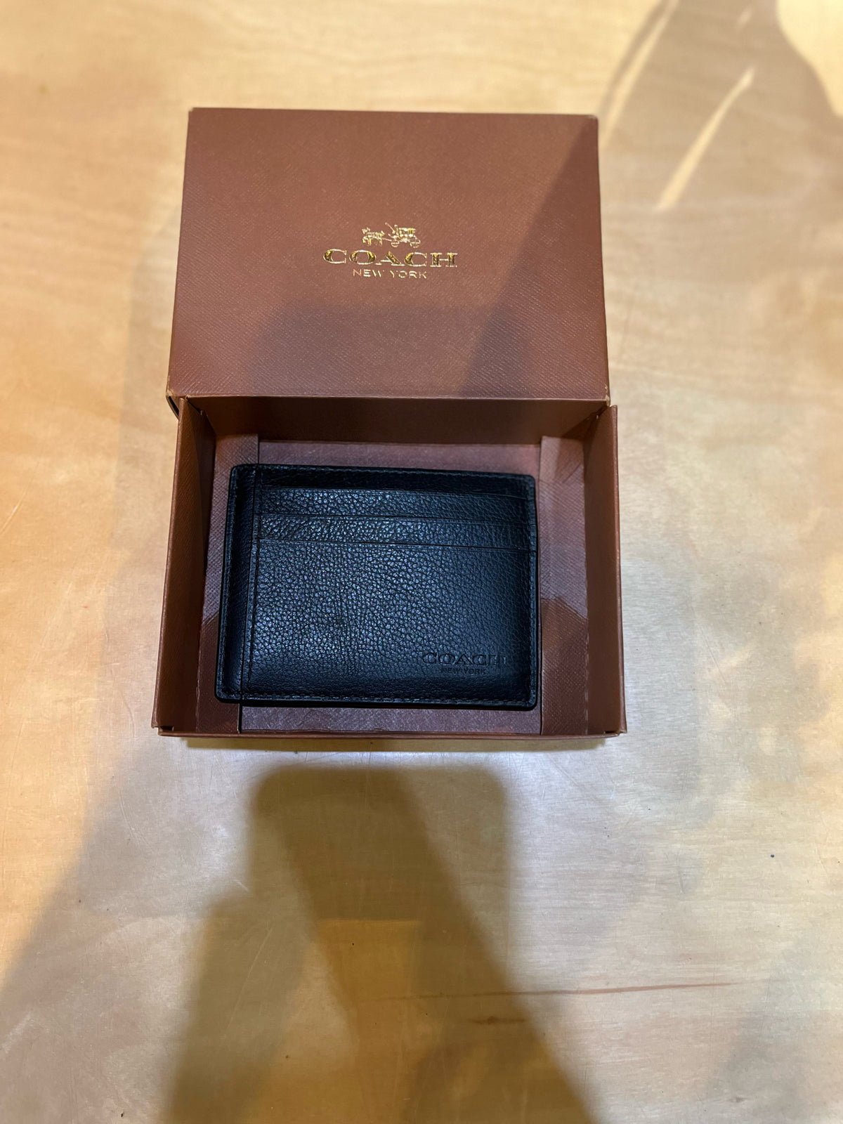 NWT Coach Black Card Wallet