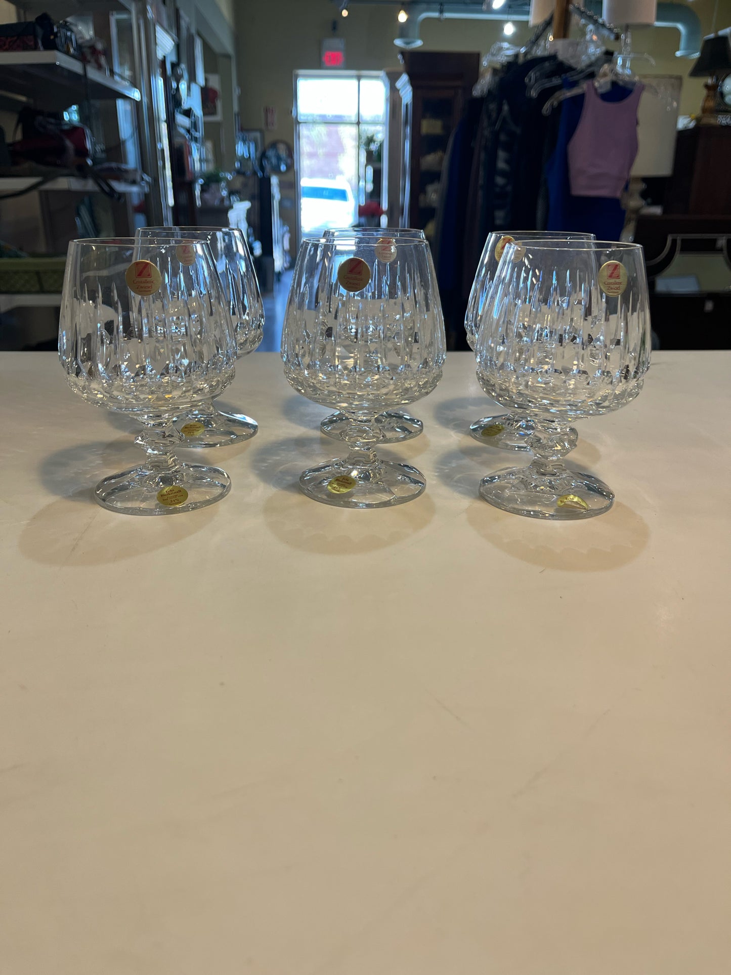 Cristallerie Zwiesesl Crystal Brandy Glasses