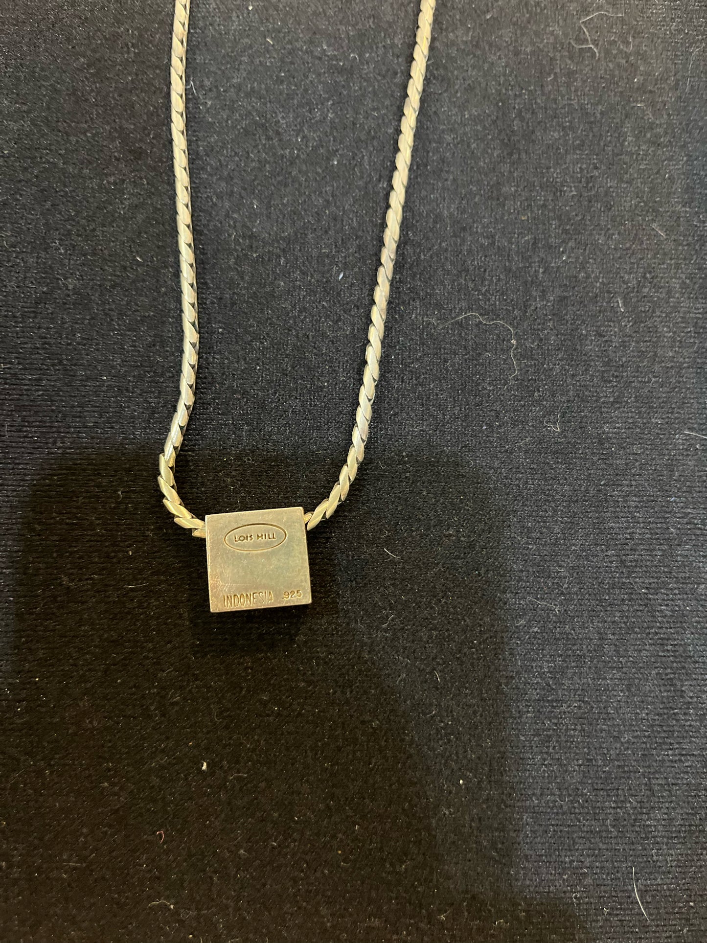 Lois Hill Sterling Silver Square Pendant Necklace