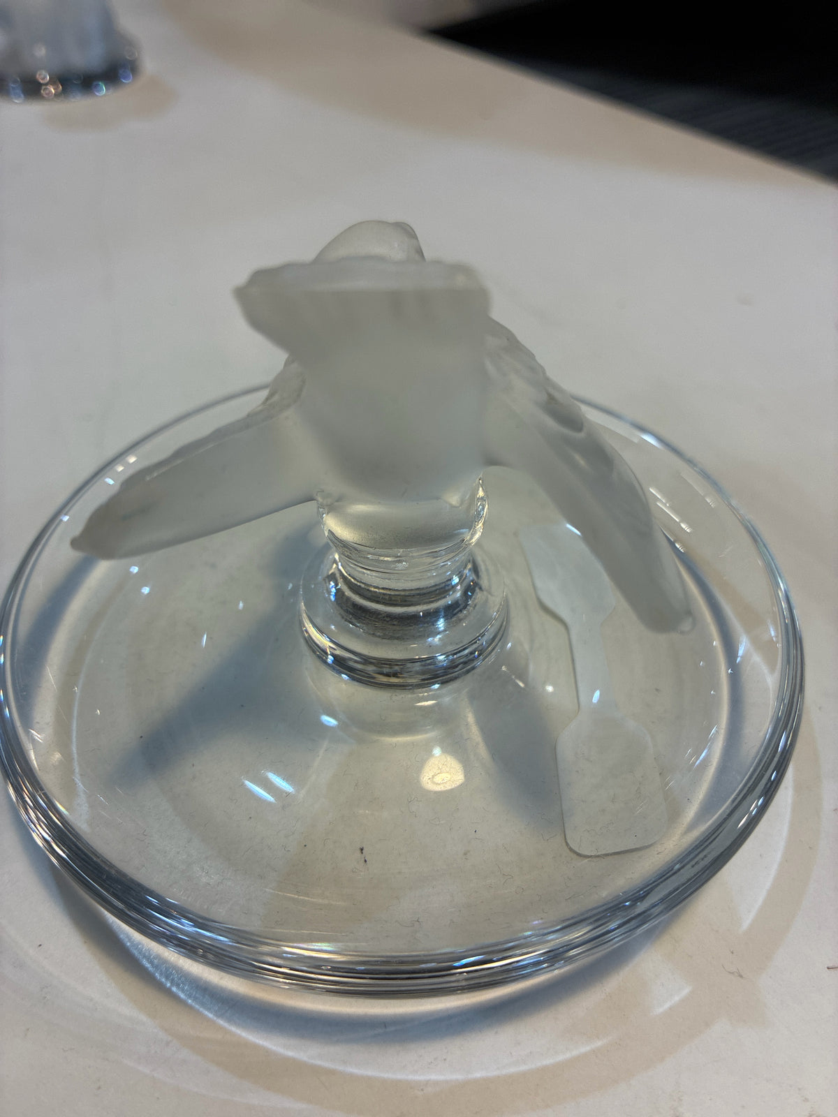 Lalique Crystal Sparrow Ring Trinket Dish