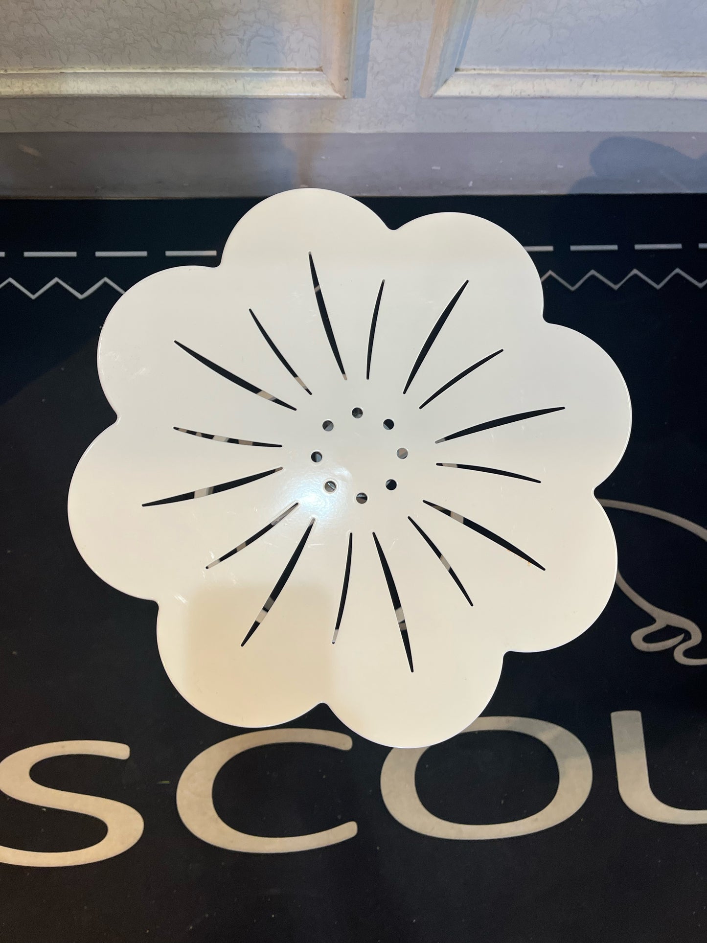 White Flower End Table