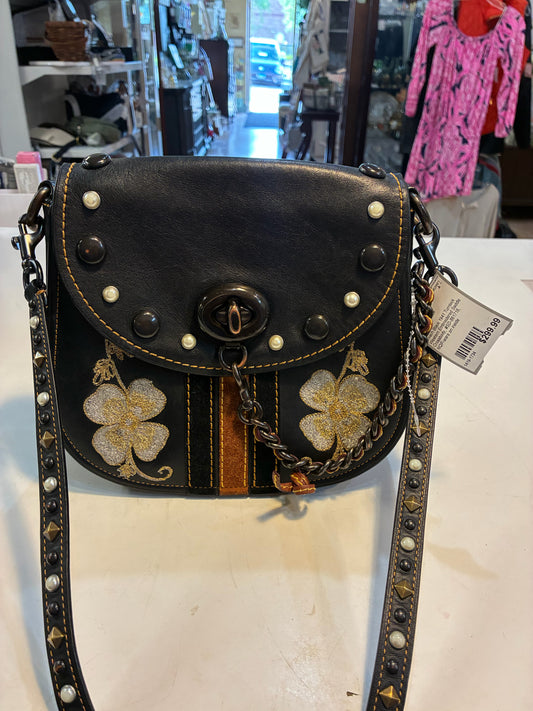 Coach Black 1941 Turnlock Western Embroidered Saddle Crossbody