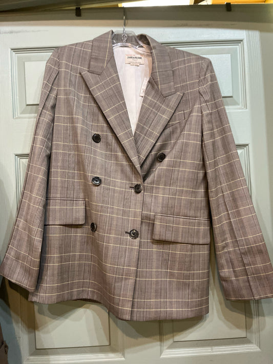 NWT Zadig & Voltaire "Vaena” Plaid Oversized Blazer