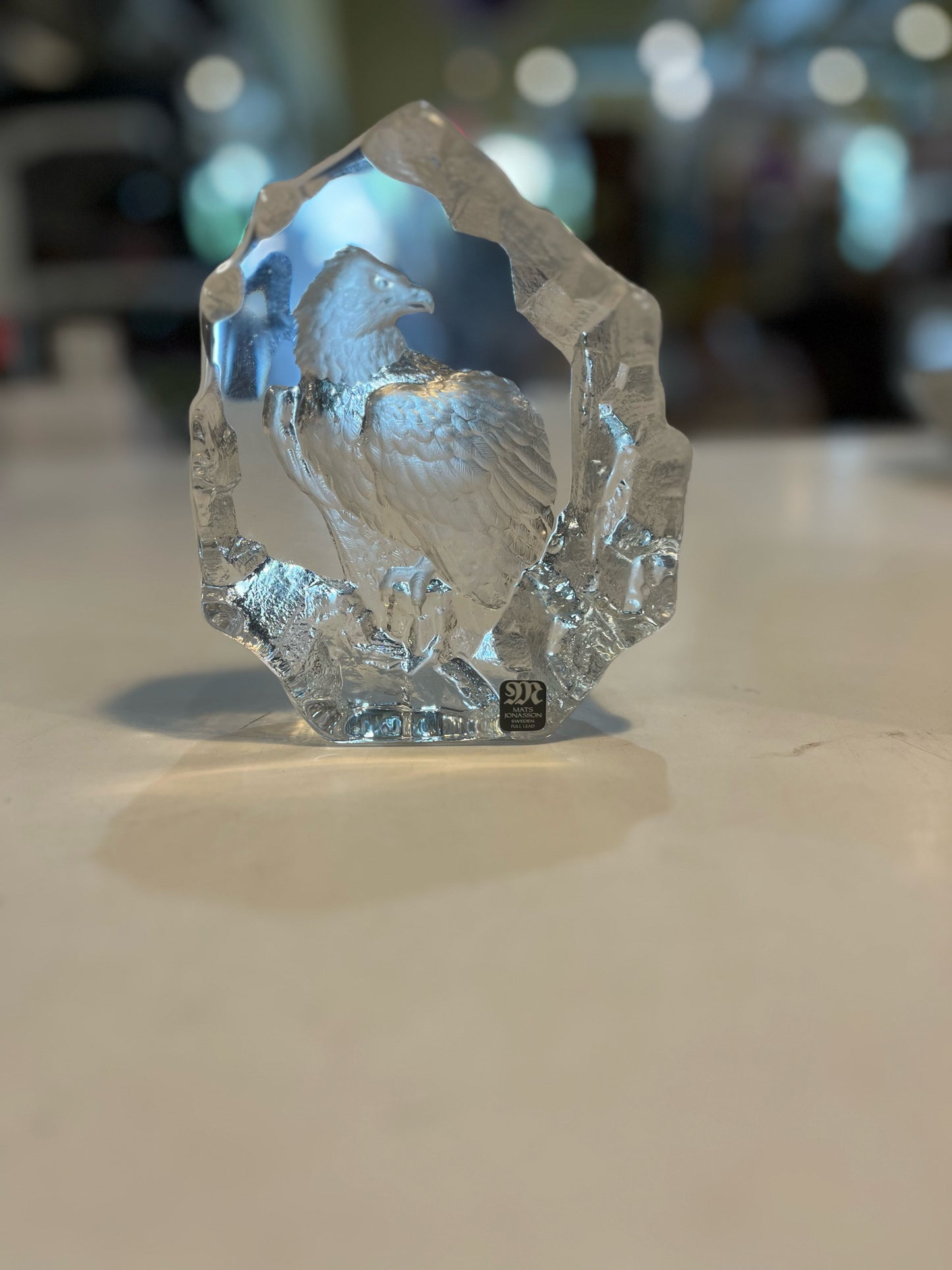 Mats Jonasson Sweden "Bald Eagle" Paperweight