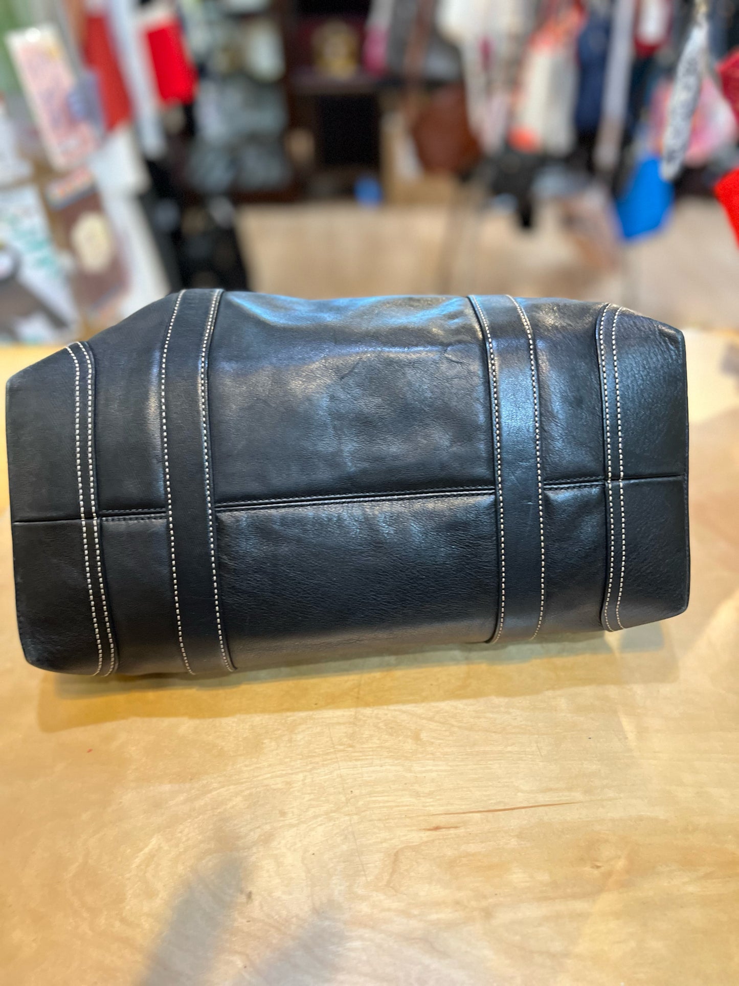 Coach Black Leather Large Tote/ Diaper Handbag