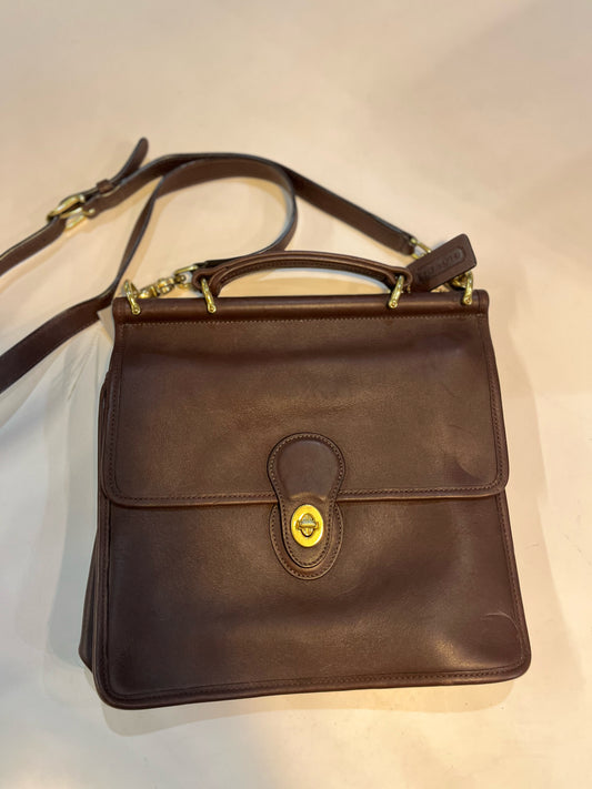 Coach Dark Brown Leather "Willis" Handbag
