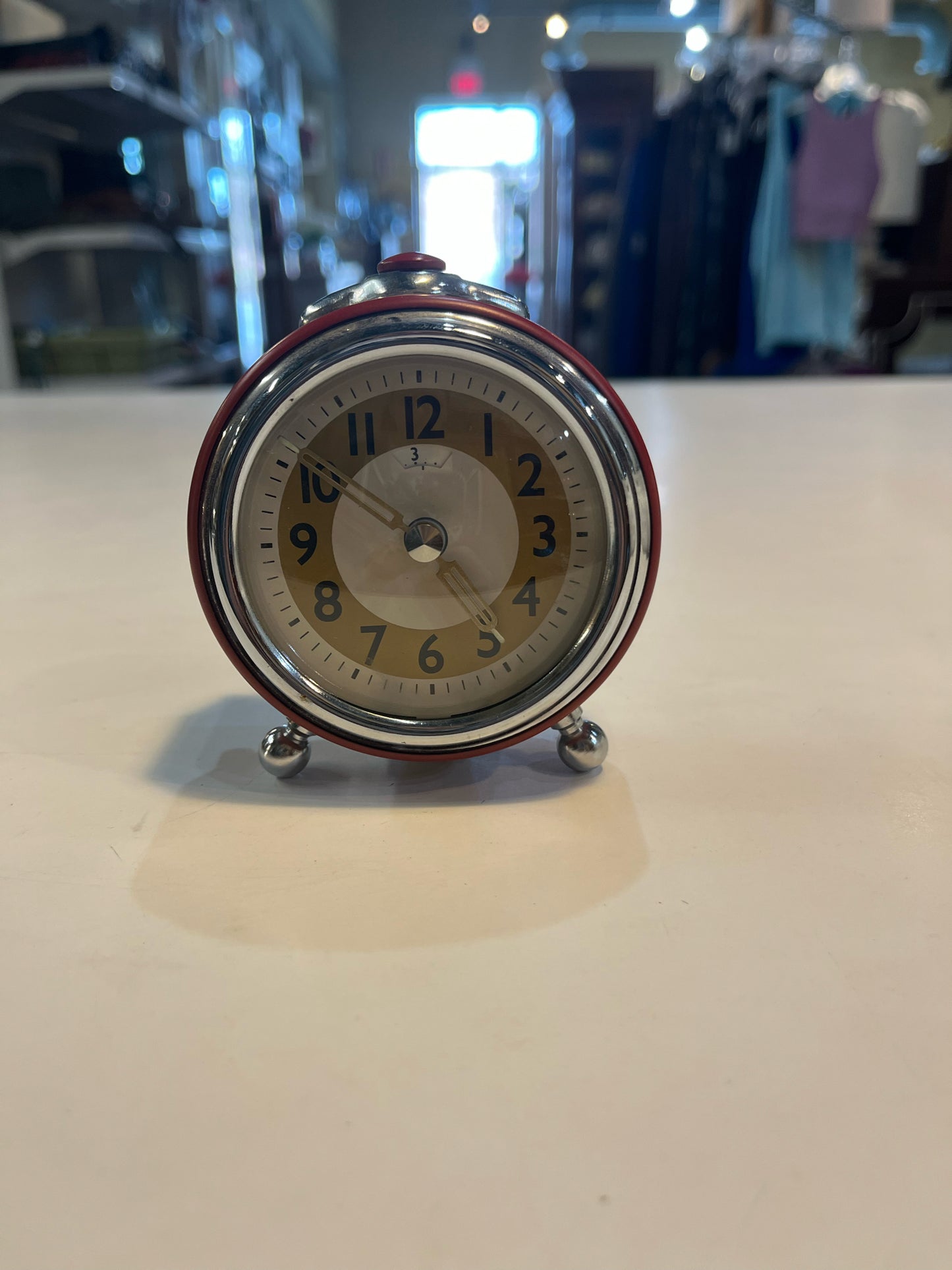 Pottery Barn Retro Red & Silver Clock