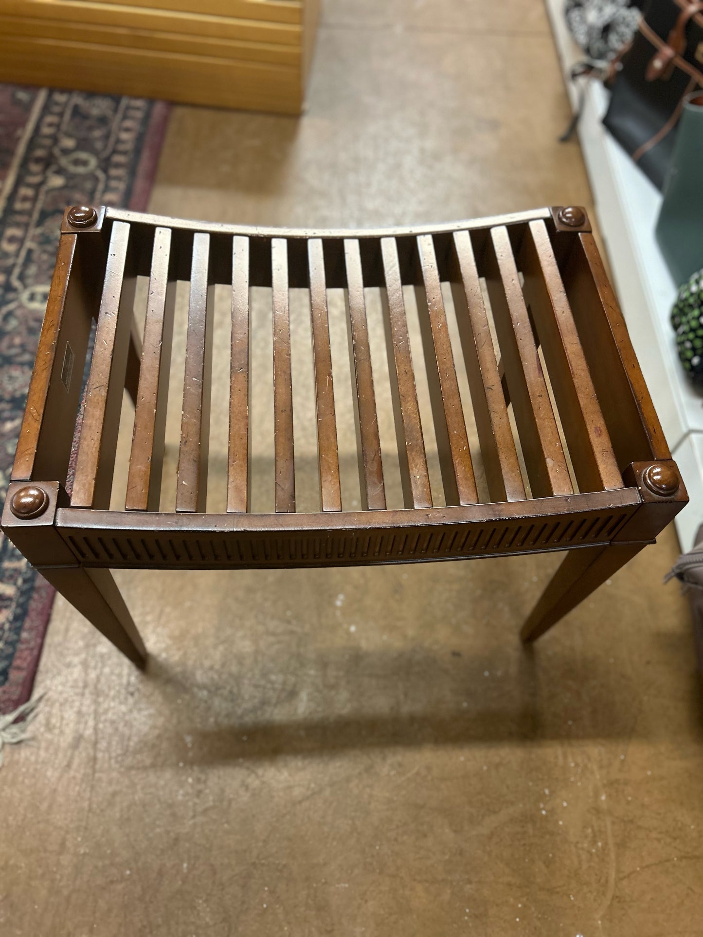 Wooden Concave Slat Bench