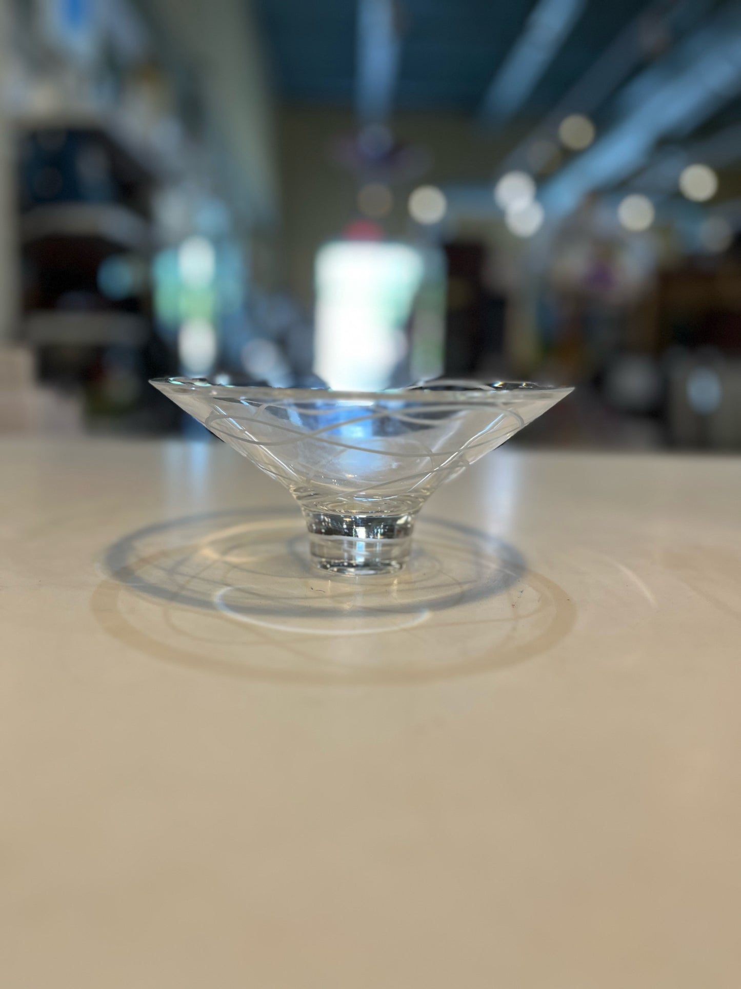 Nambe Cut Swirl Pedestal Bowl