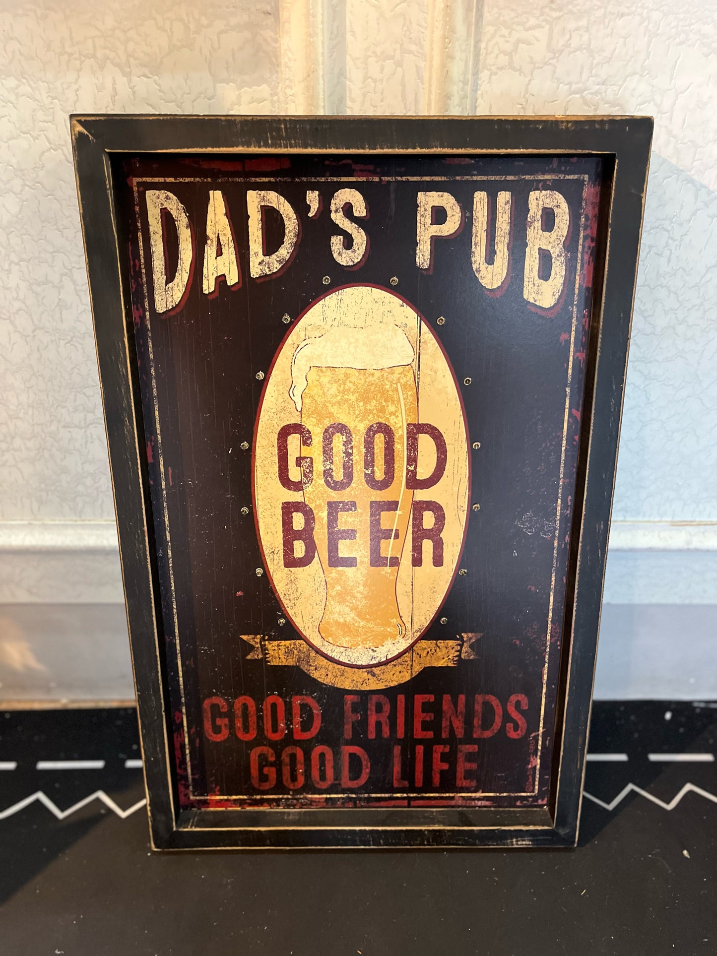 "Dad's Pub Good Beer" Framed Sign Art