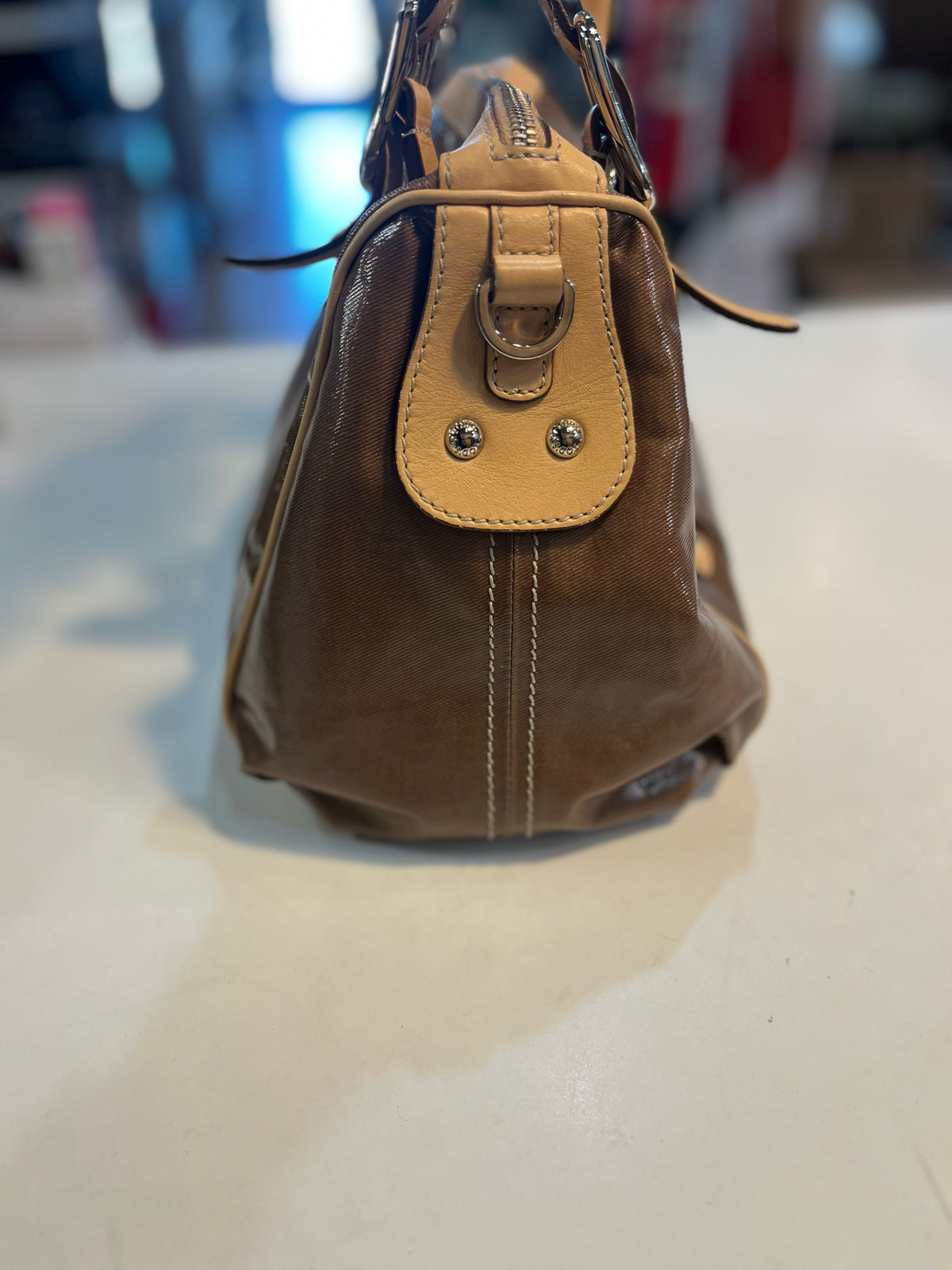 TOD's G line Bauletto Bag Coated Canvas & Leather