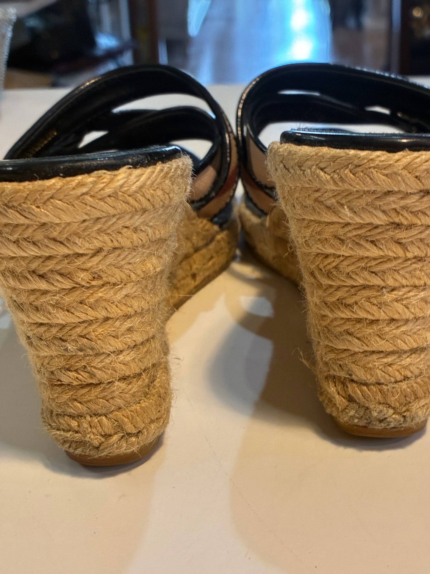 Burberry Plaid Wedge Sandals