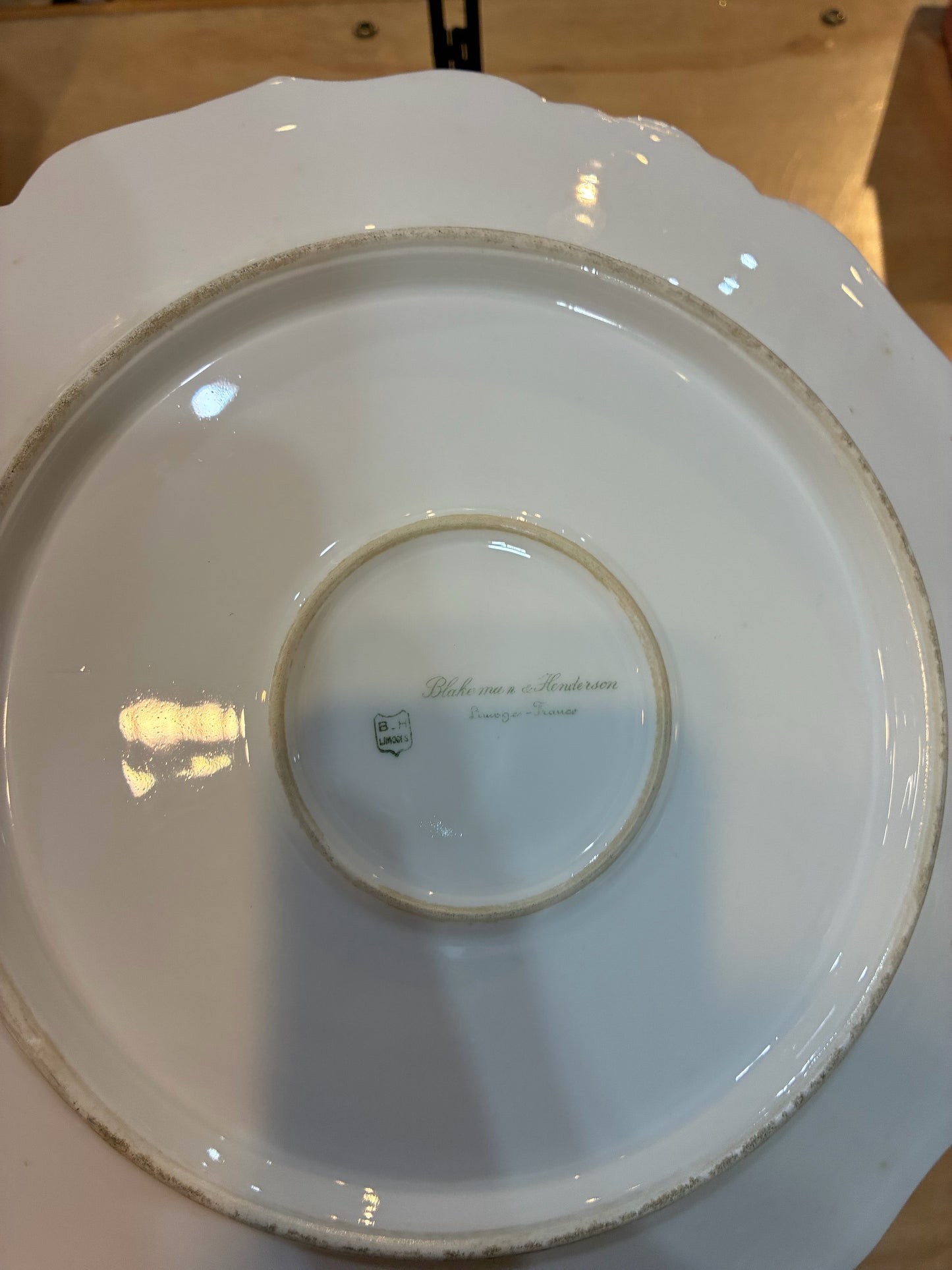 Blakeman & Henderson Limoges Gold & Blue Plate