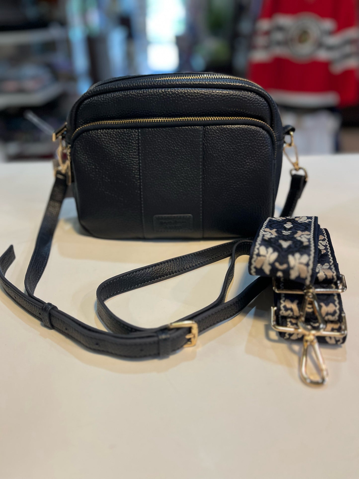 Pom Pom Navy Crossbody