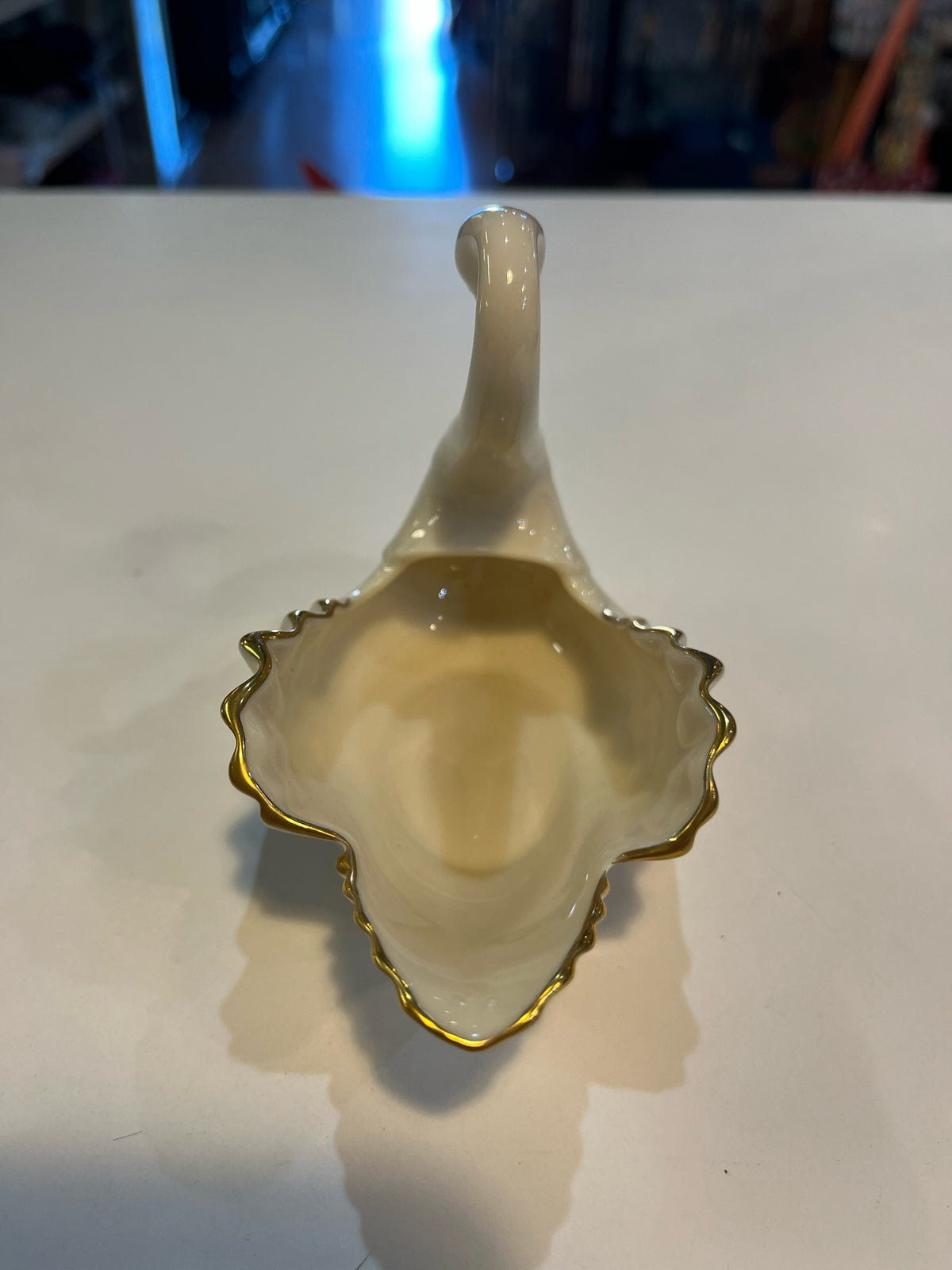Lenox White Porcelain Swan trinket dish