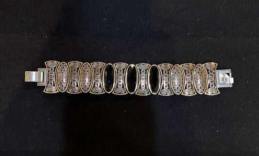 Retired Brighton Silver & Black Crystal Bracelet