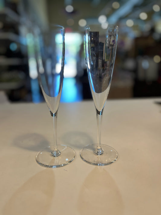 Baccarat Set of 2 Dom Perignon Champagne Flutes